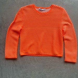 ZARA Light Weigh Orange Long Sleeve Sweater